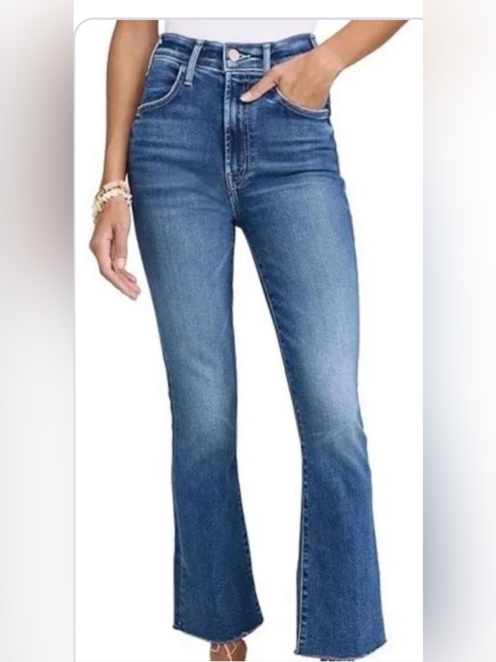MOTHER The Hustler Ankle Fray High Rise Jeans Size 29